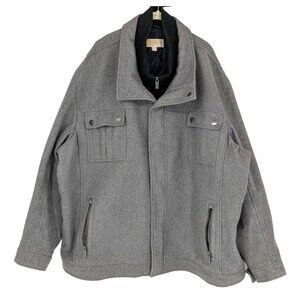 MICHAEL MICHAEL KORS Mens Winter Jacket Gray Wool Blend Size 4XB